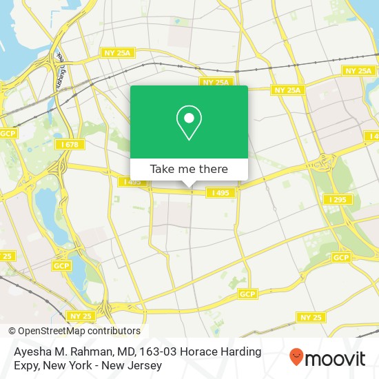 Ayesha M. Rahman, MD, 163-03 Horace Harding Expy map