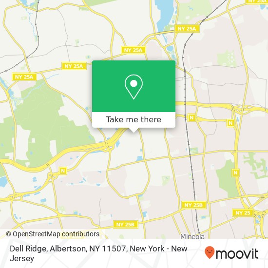 Mapa de Dell Ridge, Albertson, NY 11507