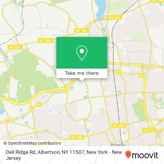 Mapa de Dell Ridge Rd, Albertson, NY 11507