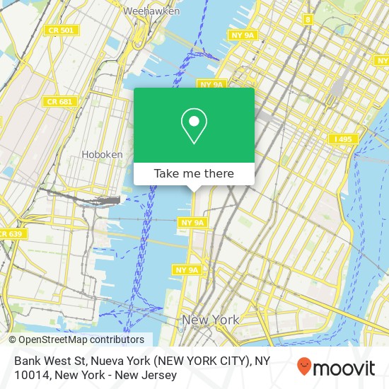 Mapa de Bank West St, Nueva York (NEW YORK CITY), NY 10014