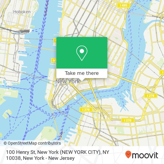 Mapa de 100 Henry St, New York (NEW YORK CITY), NY 10038