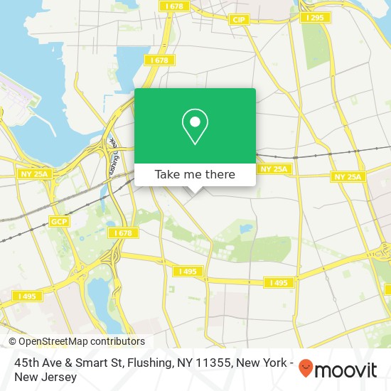 45th Ave & Smart St, Flushing, NY 11355 map