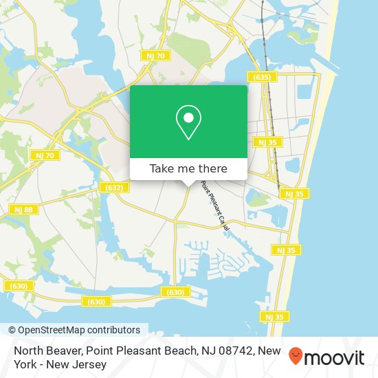 Mapa de North Beaver, Point Pleasant Beach, NJ 08742