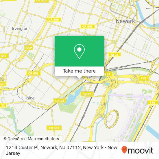 1214 Custer Pl, Newark, NJ 07112 map
