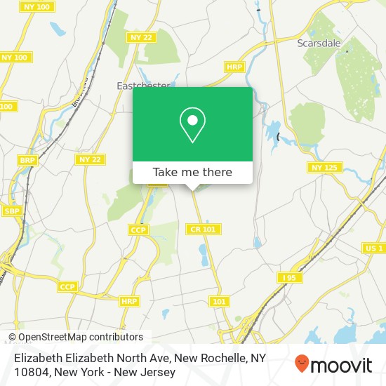 Mapa de Elizabeth Elizabeth North Ave, New Rochelle, NY 10804