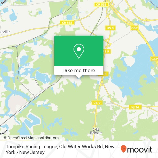 Turnpike Racing League, Old Water Works Rd map
