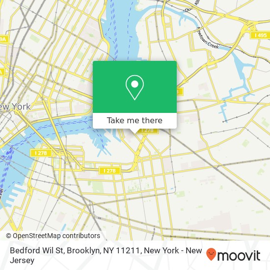 Mapa de Bedford Wil St, Brooklyn, NY 11211