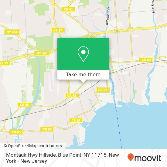 Montauk Hwy Hillside, Blue Point, NY 11715 map