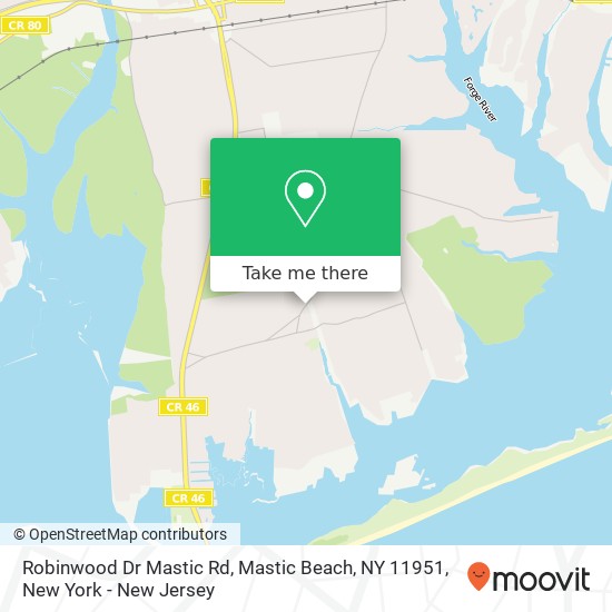 Mapa de Robinwood Dr Mastic Rd, Mastic Beach, NY 11951