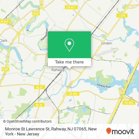 Monroe St Lawrence St, Rahway, NJ 07065 map