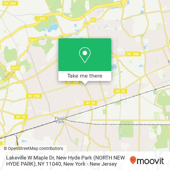 Mapa de Lakeville W Maple Dr, New Hyde Park (NORTH NEW HYDE PARK), NY 11040
