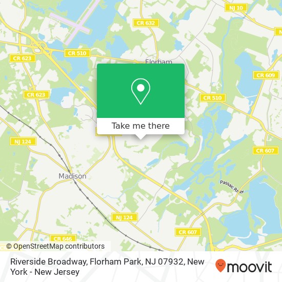 Mapa de Riverside Broadway, Florham Park, NJ 07932