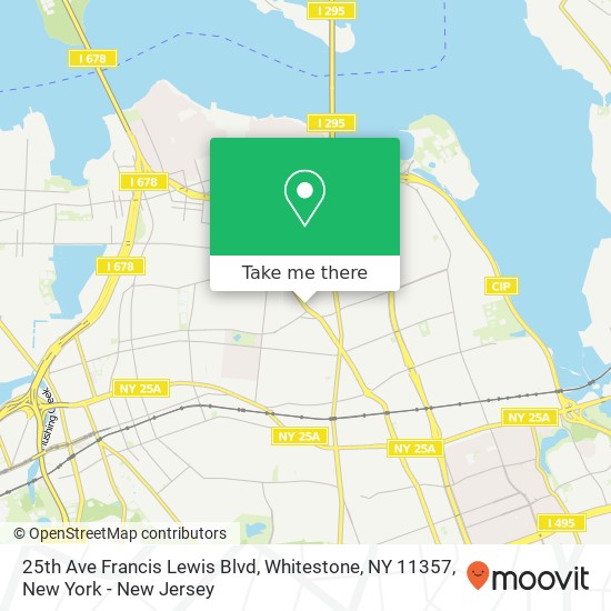 Mapa de 25th Ave Francis Lewis Blvd, Whitestone, NY 11357