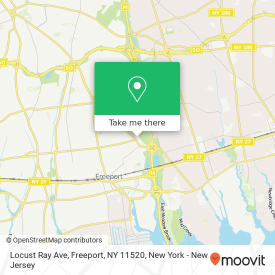 Mapa de Locust Ray Ave, Freeport, NY 11520