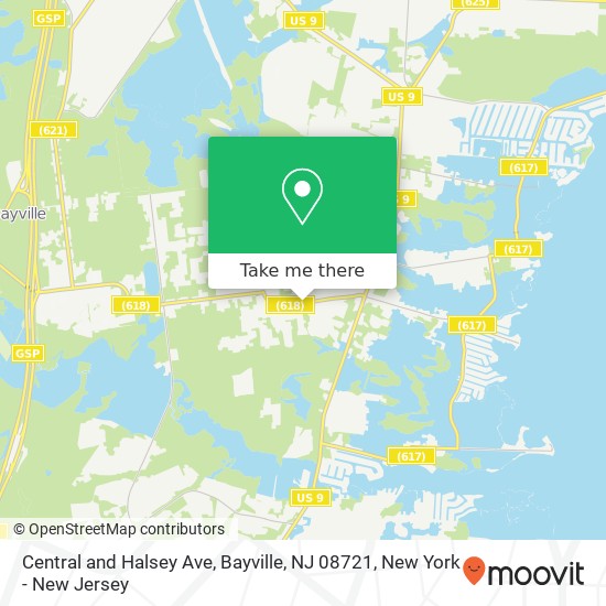 Mapa de Central and Halsey Ave, Bayville, NJ 08721