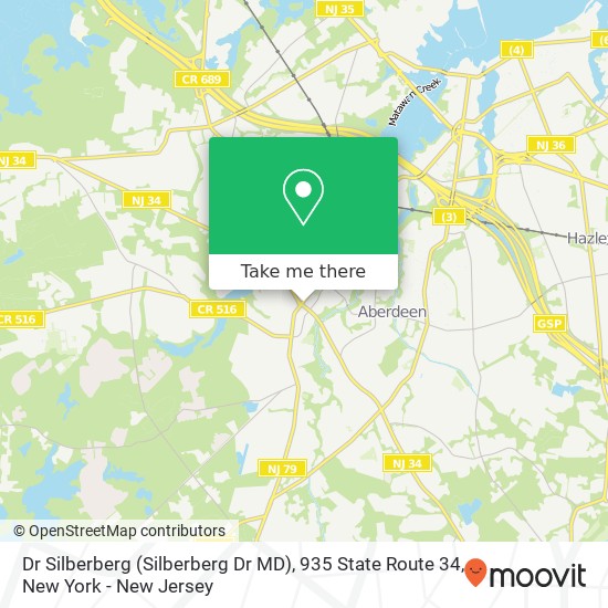 Mapa de Dr Silberberg (Silberberg Dr MD), 935 State Route 34