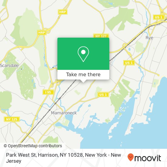 Mapa de Park West St, Harrison, NY 10528