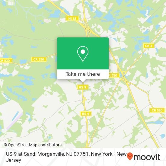 Mapa de US-9 at Sand, Morganville, NJ 07751