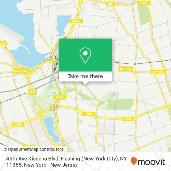 45th Ave Kissena Blvd, Flushing (New York City), NY 11355 map