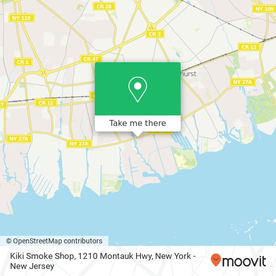 Mapa de Kiki Smoke Shop, 1210 Montauk Hwy