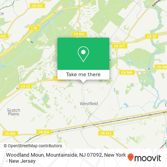 Woodland Moun, Mountainside, NJ 07092 map