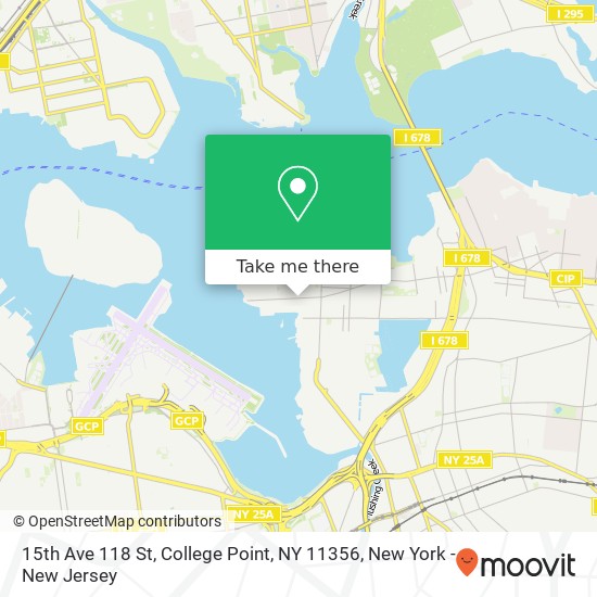 Mapa de 15th Ave 118 St, College Point, NY 11356