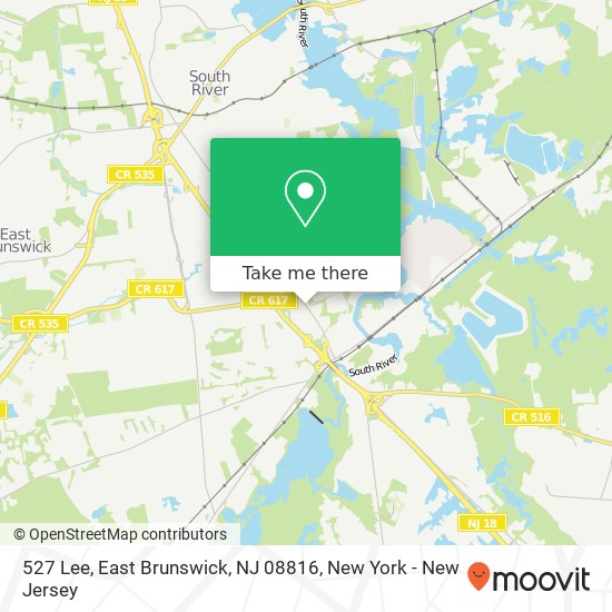 Mapa de 527 Lee, East Brunswick, NJ 08816