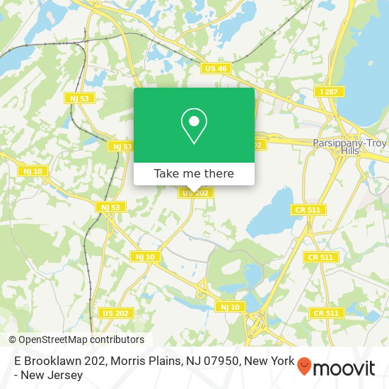 Mapa de E Brooklawn 202, Morris Plains, NJ 07950