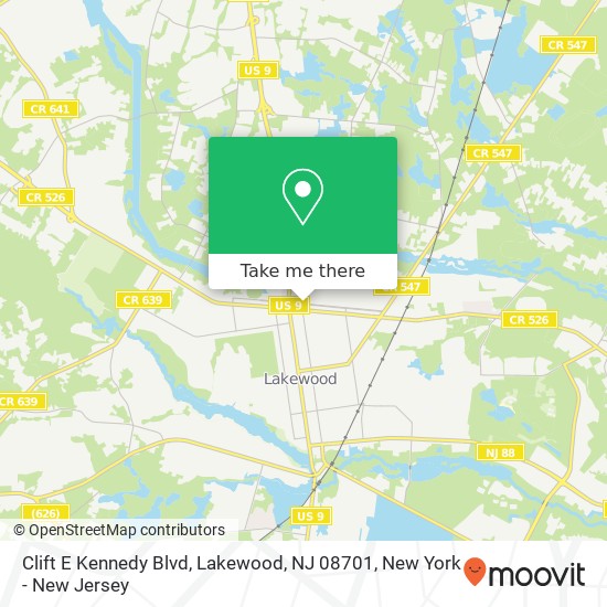 Mapa de Clift E Kennedy Blvd, Lakewood, NJ 08701