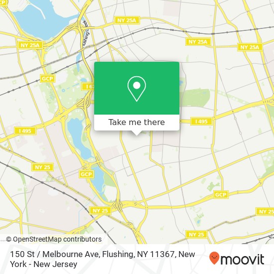 150 St / Melbourne Ave, Flushing, NY 11367 map