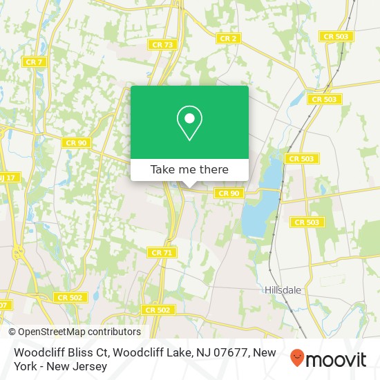 Mapa de Woodcliff Bliss Ct, Woodcliff Lake, NJ 07677