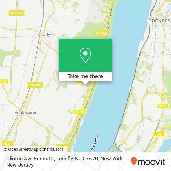 Mapa de Clinton Ave Essex Dr, Tenafly, NJ 07670