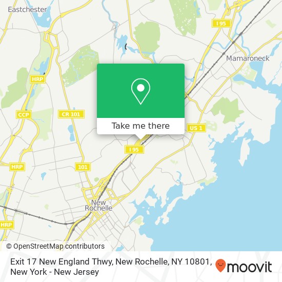 Mapa de Exit 17 New England Thwy, New Rochelle, NY 10801