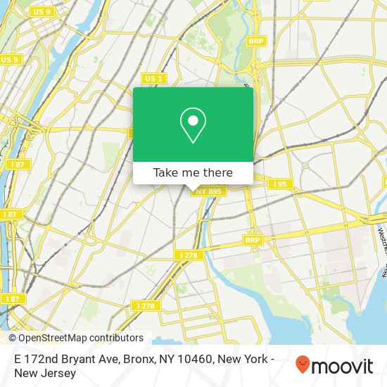 Mapa de E 172nd Bryant Ave, Bronx, NY 10460