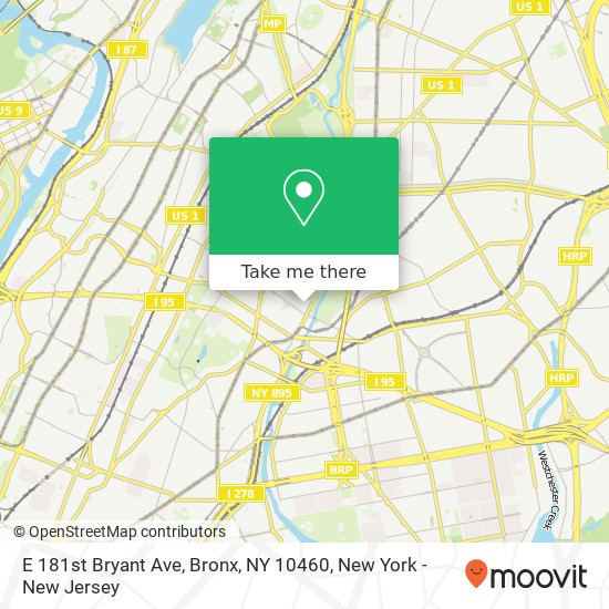 E 181st Bryant Ave, Bronx, NY 10460 map