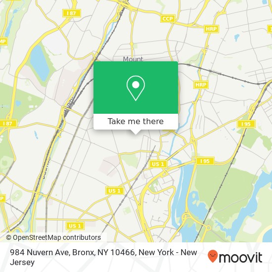 Mapa de 984 Nuvern Ave, Bronx, NY 10466