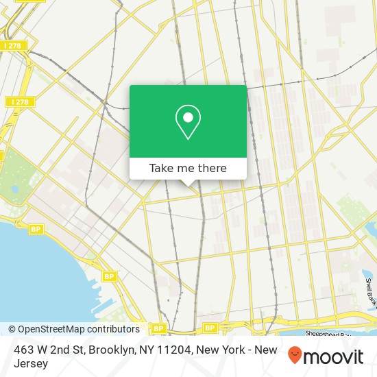 Mapa de 463 W 2nd St, Brooklyn, NY 11204