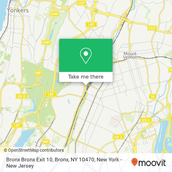 Mapa de Bronx Bronx Exit 10, Bronx, NY 10470