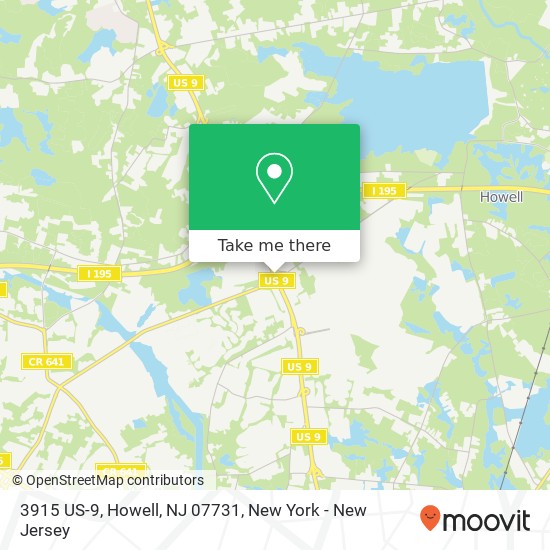 Mapa de 3915 US-9, Howell, NJ 07731