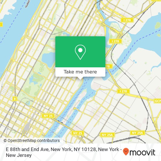 E 88th and End Ave, New York, NY 10128 map