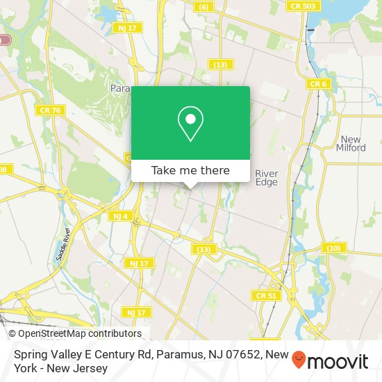 Spring Valley E Century Rd, Paramus, NJ 07652 map