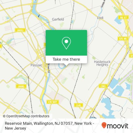 Mapa de Reservoir Main, Wallington, NJ 07057