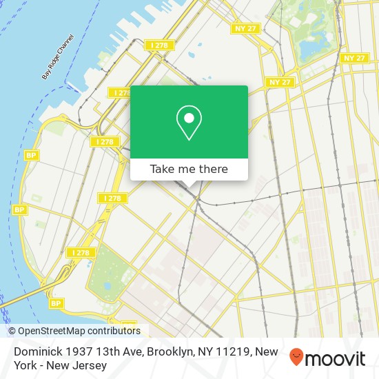 Mapa de Dominick 1937 13th Ave, Brooklyn, NY 11219