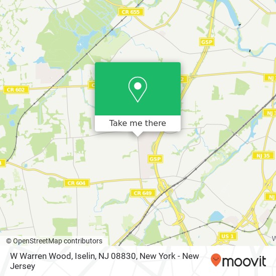 Mapa de W Warren Wood, Iselin, NJ 08830
