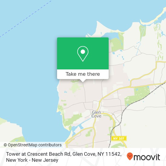 Mapa de Tower at Crescent Beach Rd, Glen Cove, NY 11542