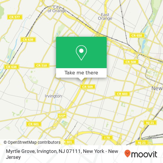 Myrtle Grove, Irvington, NJ 07111 map