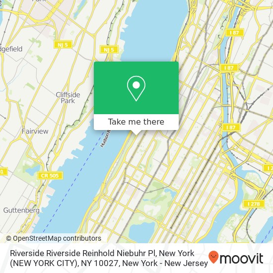 Mapa de Riverside Riverside Reinhold Niebuhr Pl, New York (NEW YORK CITY), NY 10027