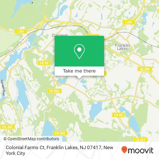 Colonial Farms Ct, Franklin Lakes, NJ 07417 map