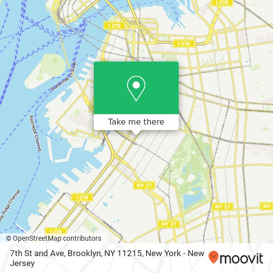 7th St and Ave, Brooklyn, NY 11215 map