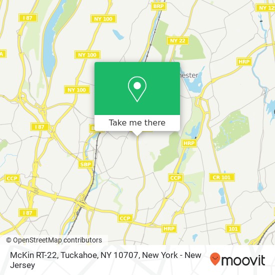 Mapa de McKin RT-22, Tuckahoe, NY 10707